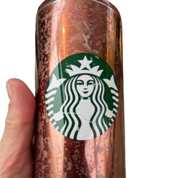 Starbucks Holiday 2019 Rose Gold Crackled Stainless Steel Cold Cup - Picture 5 of 6